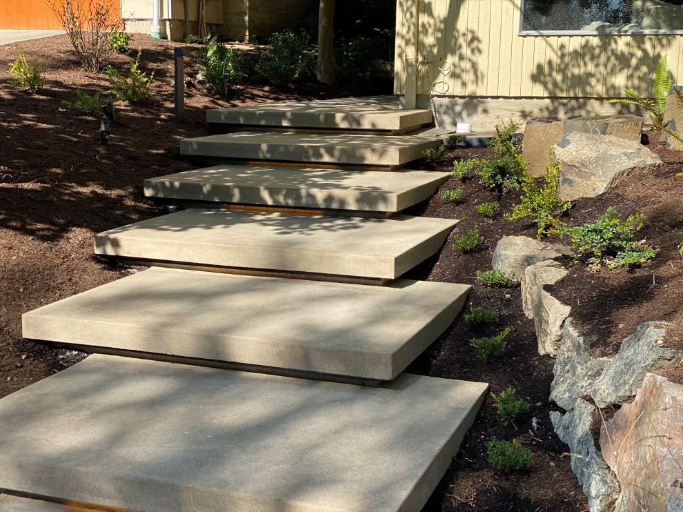 Sand Point floating concrete steps